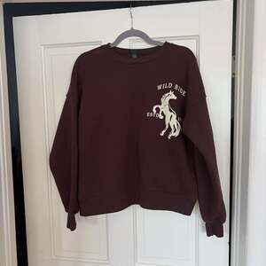 Wild Fable Women's Oversized Pullover Sweatshirt - Burgundy